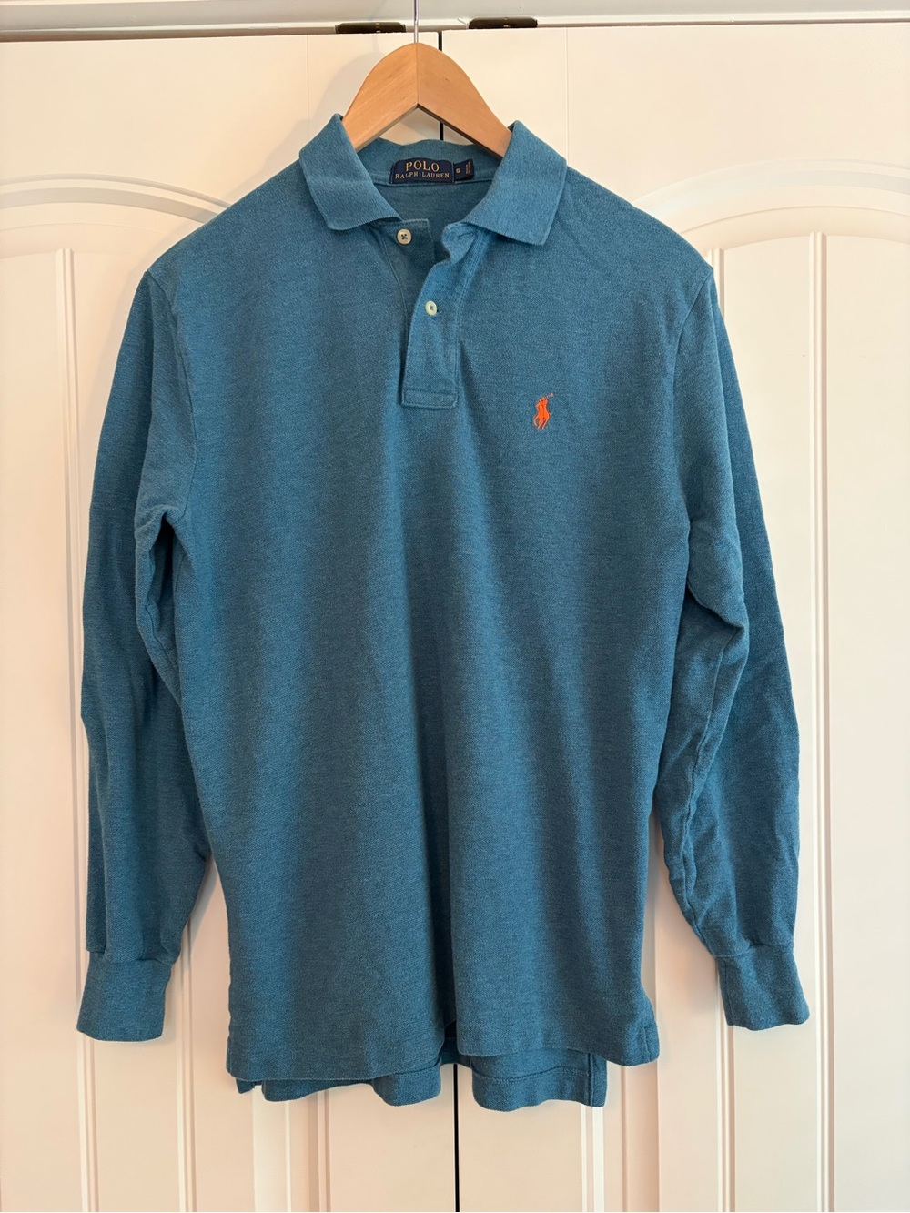 Polo Ralph Lauren Men's Long Sleeve Polo Shirt Teal Blue Size Small
